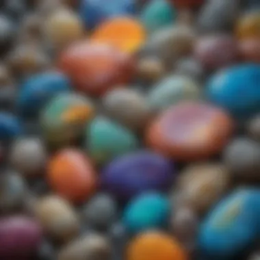Vibrant Colors of Opal-Like Stones A close-up view of opal-like stones showcasing their vibrant colors and play of light.
