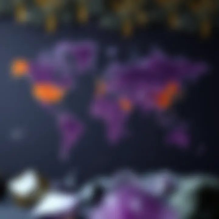 Map highlighting the primary global sources of amethyst stones