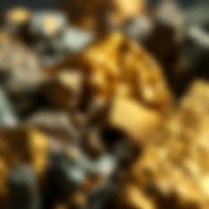 Various color variations of pyrite displayed together