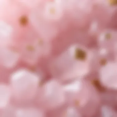Close-up of high-quality rose quartz crystal with natural inclusions
