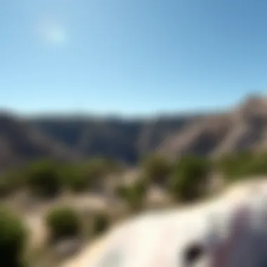 A scenic view of a rose quartz mining location, showcasing natural surroundings