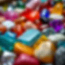 An array of polished gemstones showcasing vibrant colors and textures.