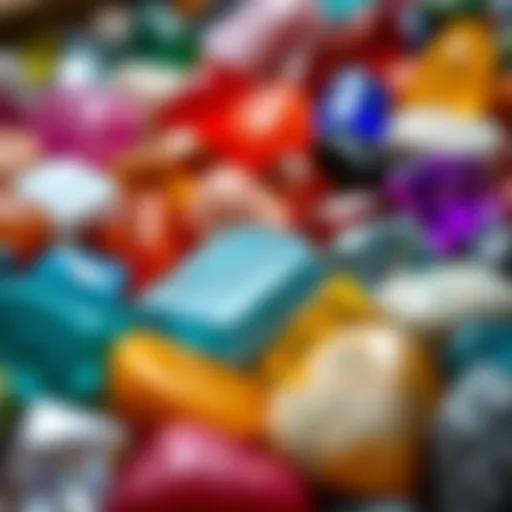 An array of polished gemstones showcasing vibrant colors and textures.