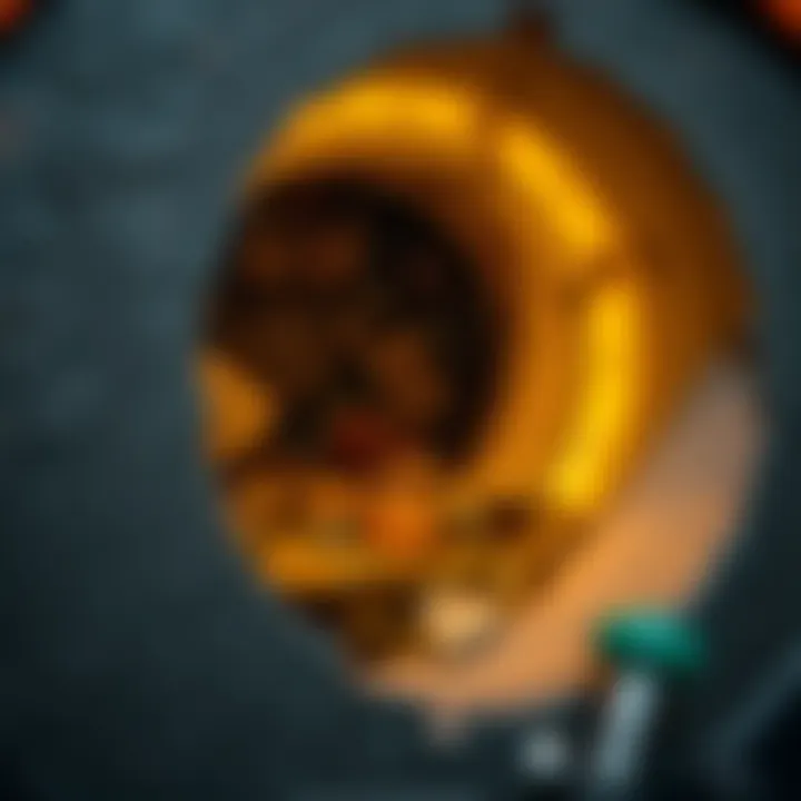 Inside a Rock Tumbler: The Tumbling Chamber A close-up of a rock tumbler in action, revealing the tumbling chamber.