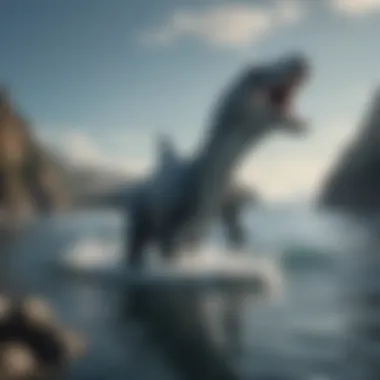 Artistic reconstruction of the Mosasaurus in its natural habitat