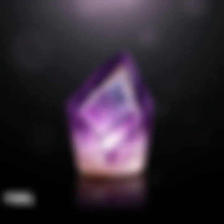 A clear amethyst crystal reflecting light, emphasizing its clarity