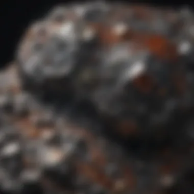 Close-up of Chondrite Meteorite A detailed close-up of a chondrite meteorite showcasing its unique texture and mineral composition