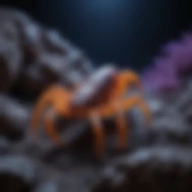 Scorpion Glowing Under Ultraviolet Light Fluorescent scorpion under black light