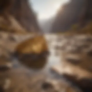 Exploring Gold-Rich Riverbeds Scenic landscape of a gold-rich riverbed