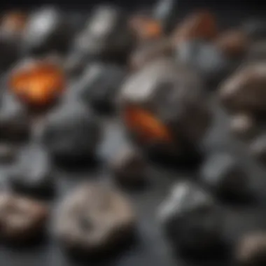 Meteorite Collection Display A stunning collection of various meteorites on display